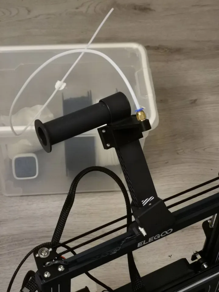 PTFE Tube Holder for External Dry Boxes - Elegoo Neptune 4/4Pro - 3D model  by Never Not Exhausted on Thangs