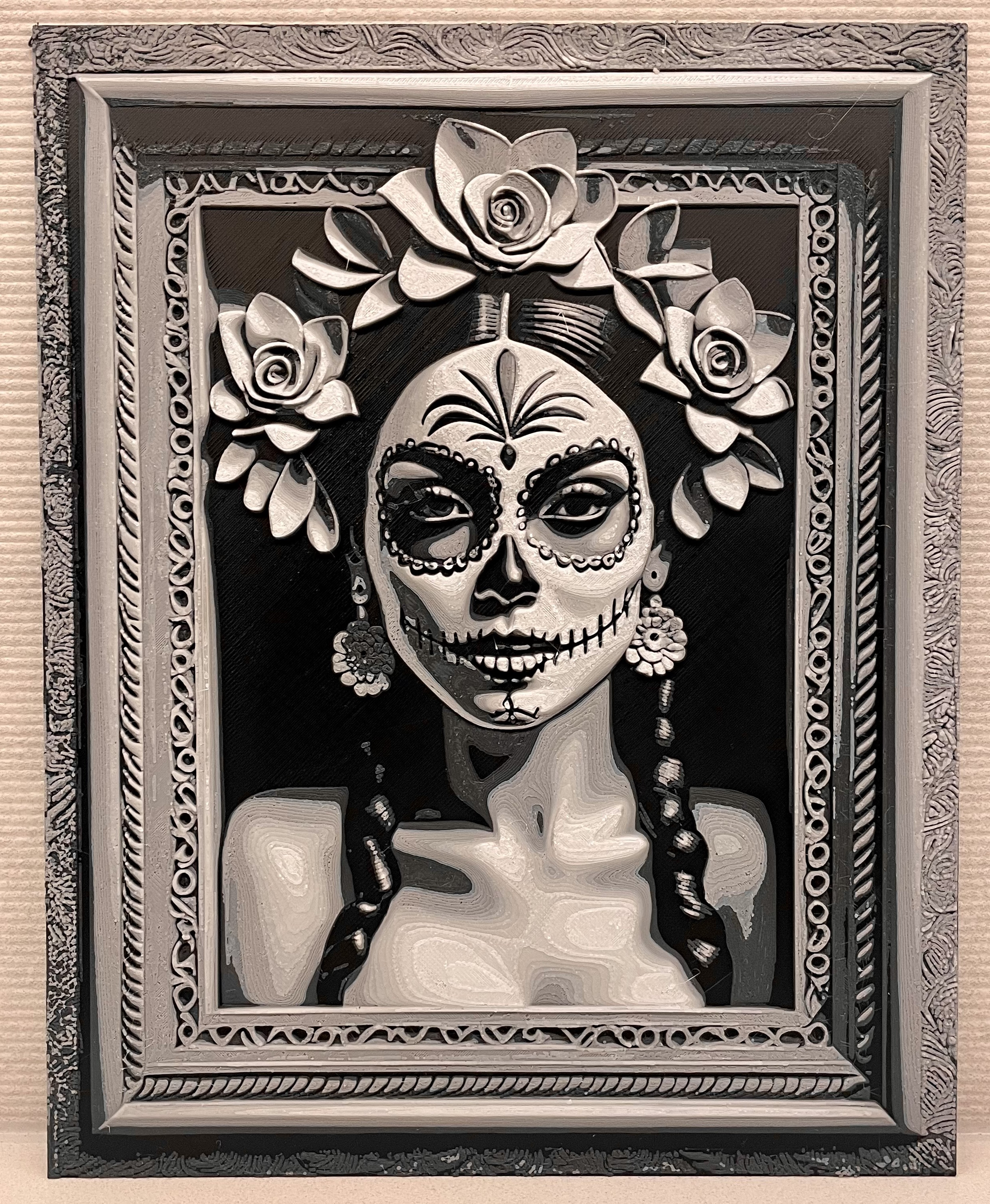 Halloween Day of the Dead - 4 Color Hueforge Filament Painting