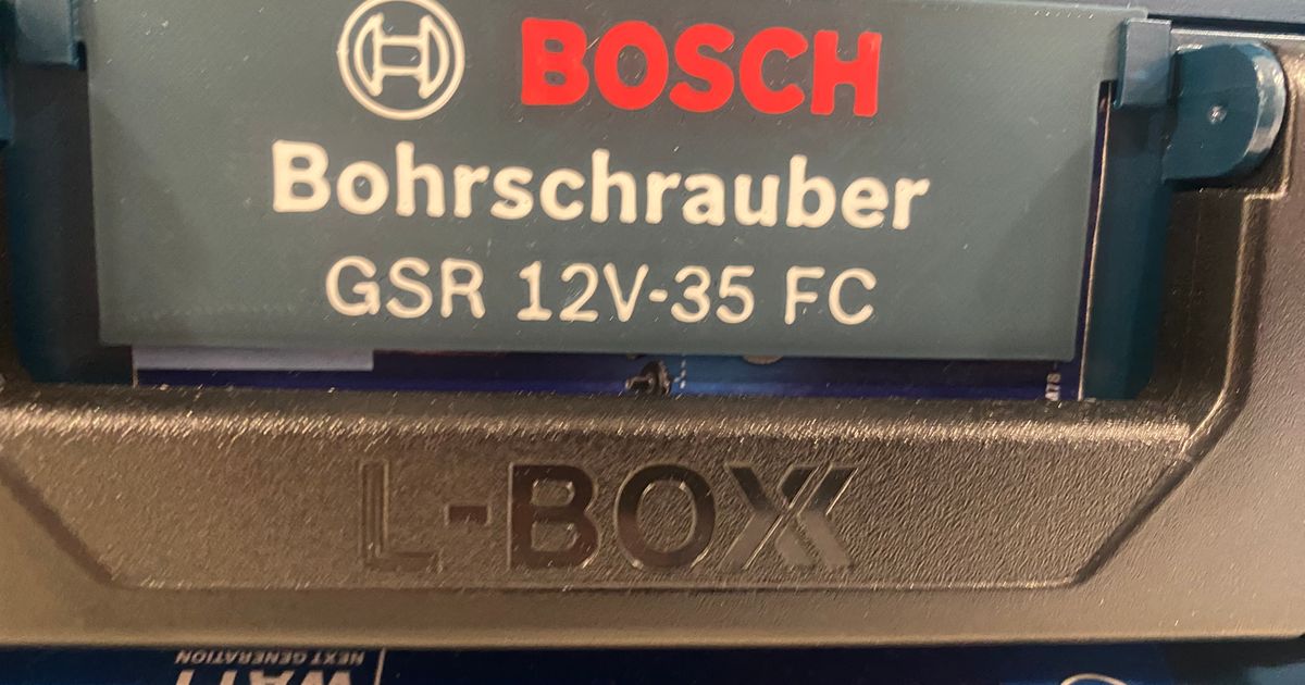 Colored Label for the Bosch/Sortimo L-Boxx. by CHSI | Download free STL ...