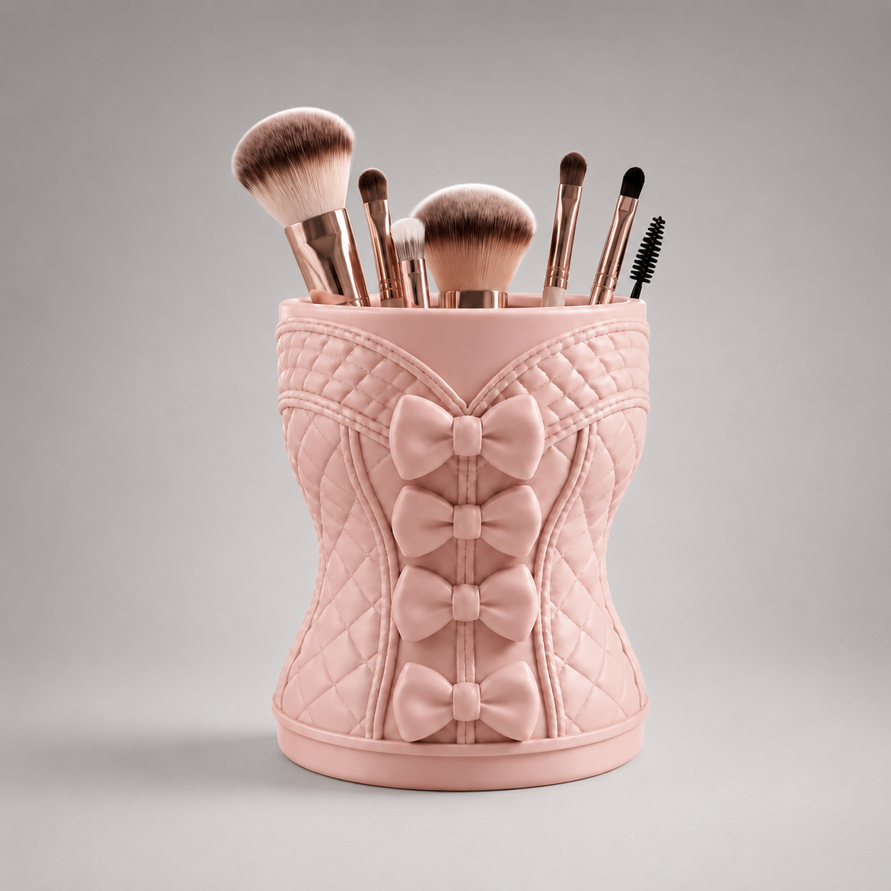 Coquette Makeup Brush Holder STL | Bow Vanity Organizer | Feminine Beauty Storage for 3D Printing