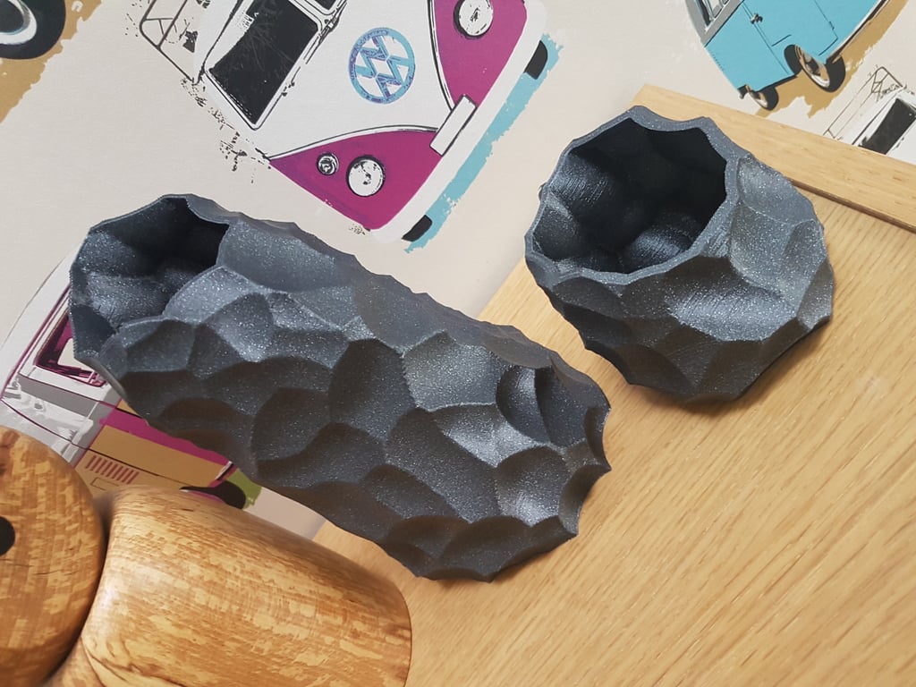 Carved Stone Vase Pair