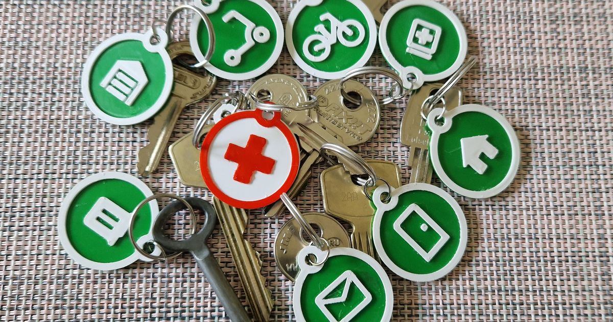Key tags with Material Design Icons by perja12 | Download free STL ...