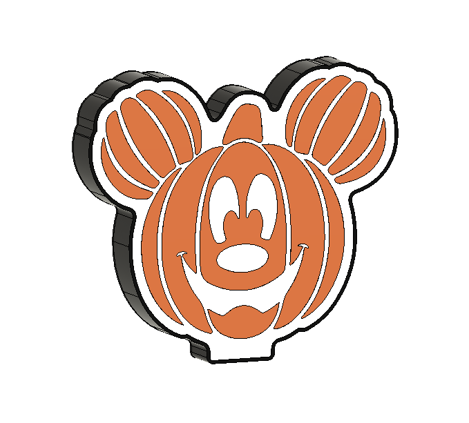 Pumpkin Mickey Mouse Lightbox LED Lamp by braga3dprint | Printables Store