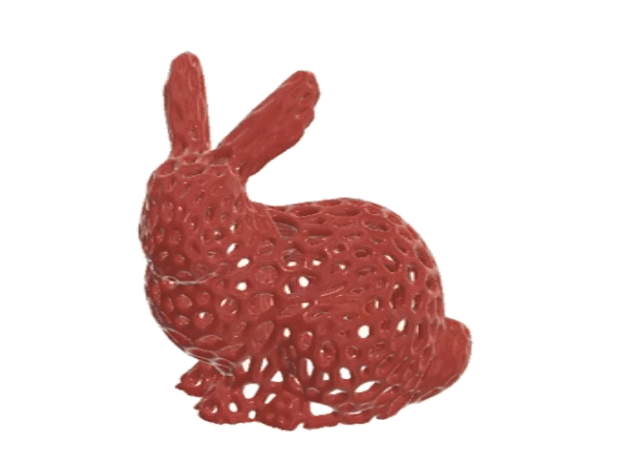 30 mm height Stanford Bunny Voronoï - for retractation test