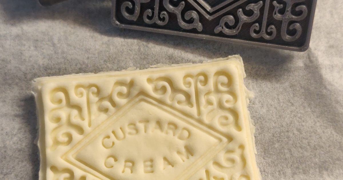 Custard Cream Cutter and Stamp by GiraffeLord Download free STL