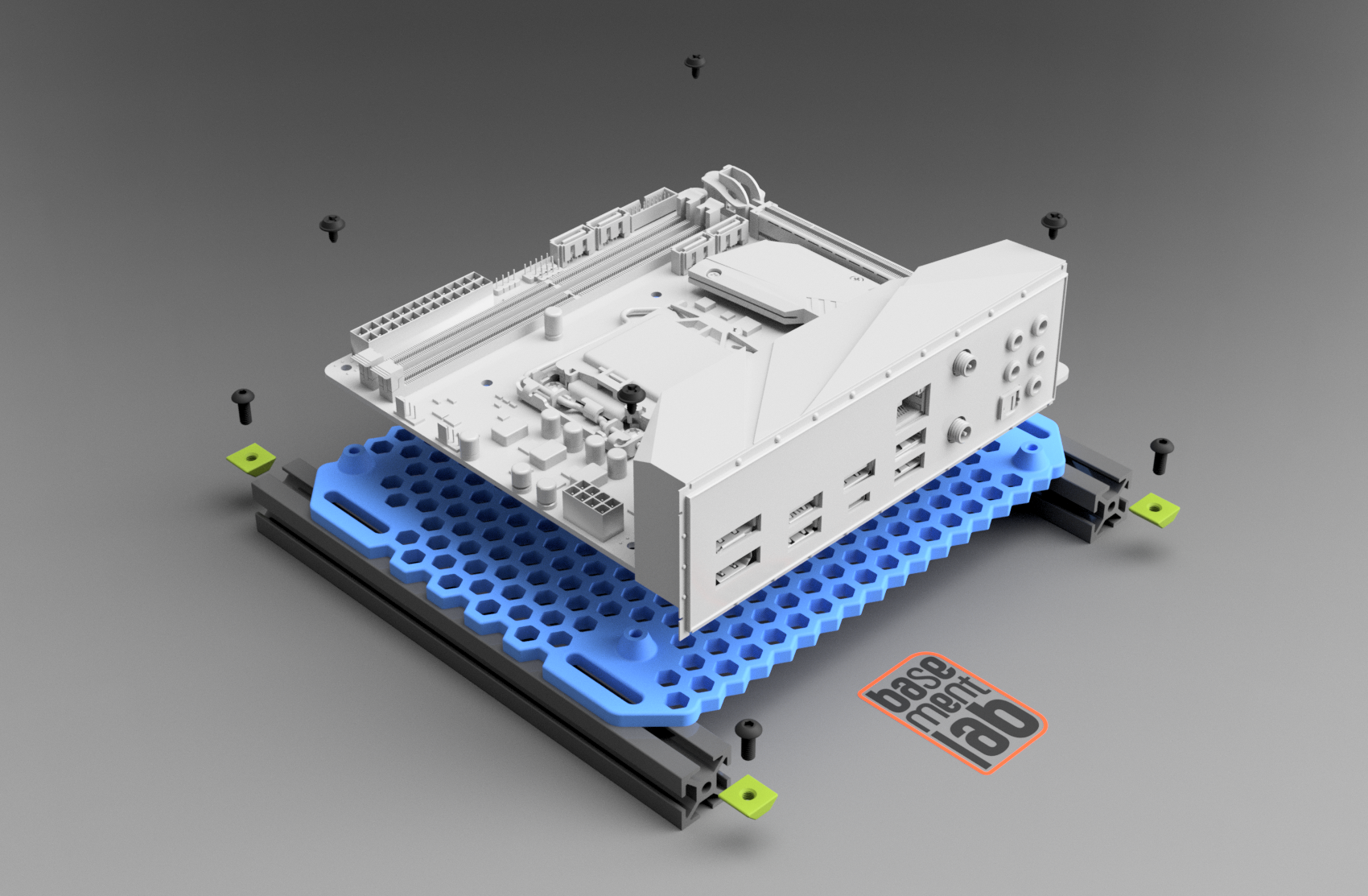 Mini-ITX Motherboard Stand HoneyComb Design - Supporto scheda madre Mini-ITX a nido d'ape