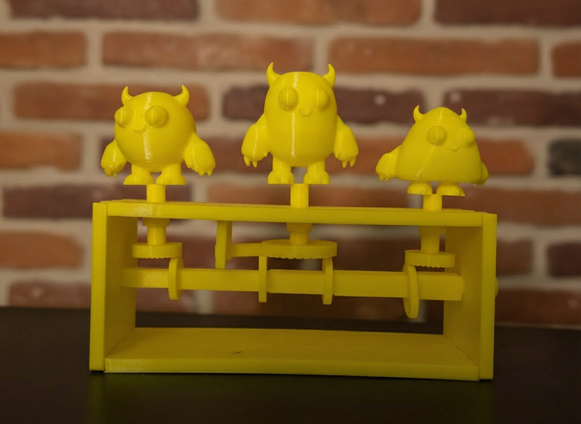 Triple Monster Automaton - Kinetic Sculpture