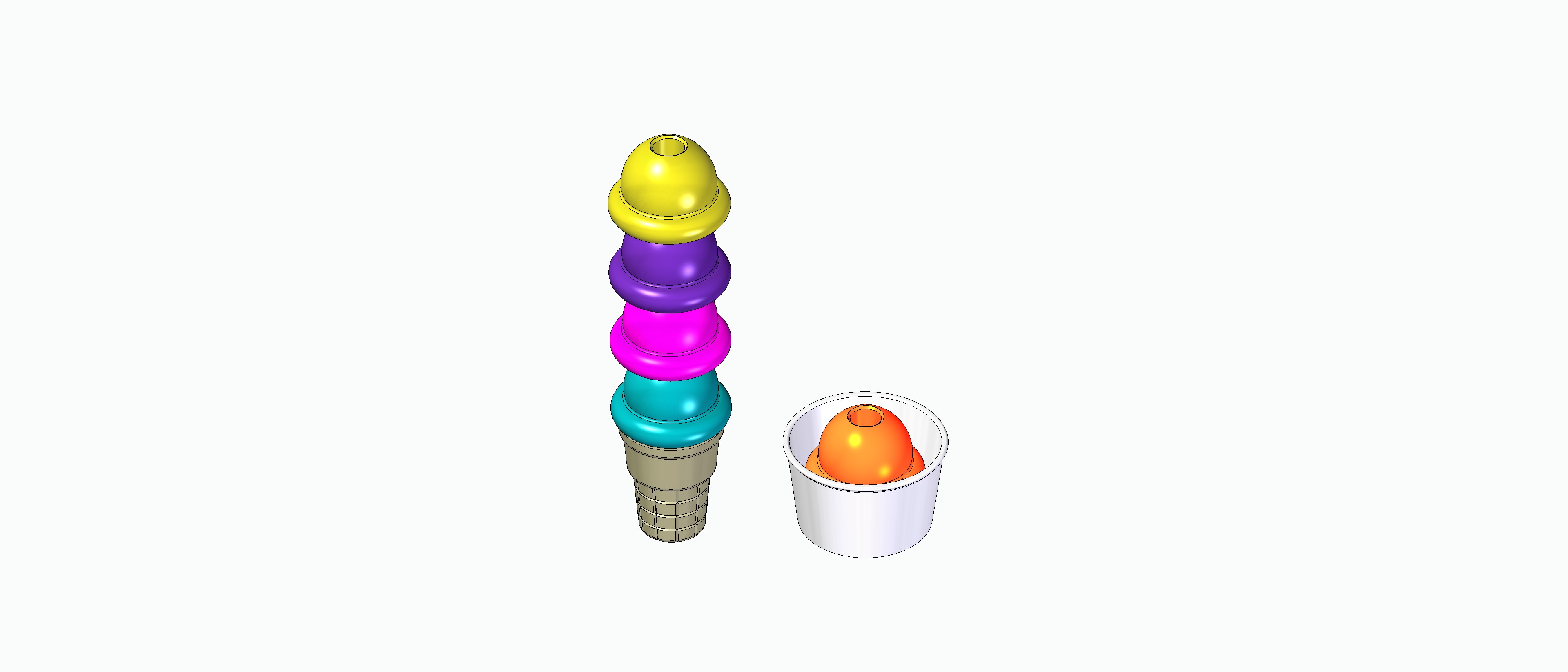 Melissa & Doug - Scoop & Serve Ice Cream Counter spare cups cones and scoops