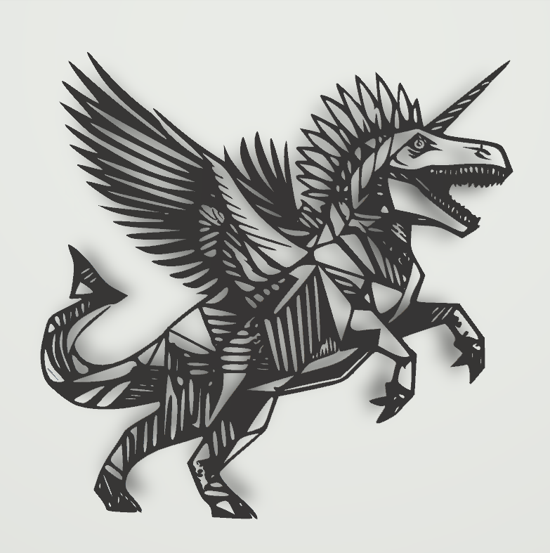 Geometric Dinocorn Wall Art