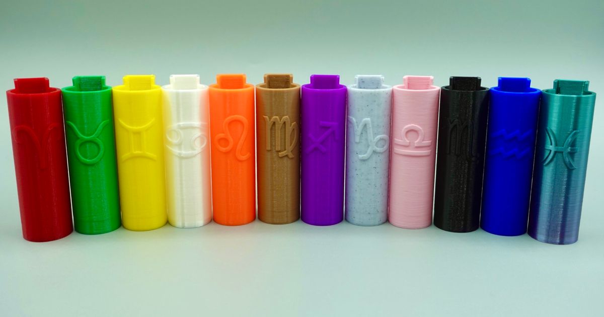 Zodiac Sign Clipper Lighter Cases + Keychains by MysticMesh3D