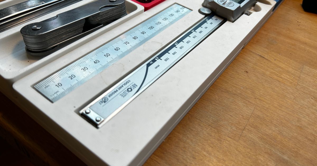 SuperCool! Mitotoyo Caliper and Rule Gridfinity Organizer by Don't