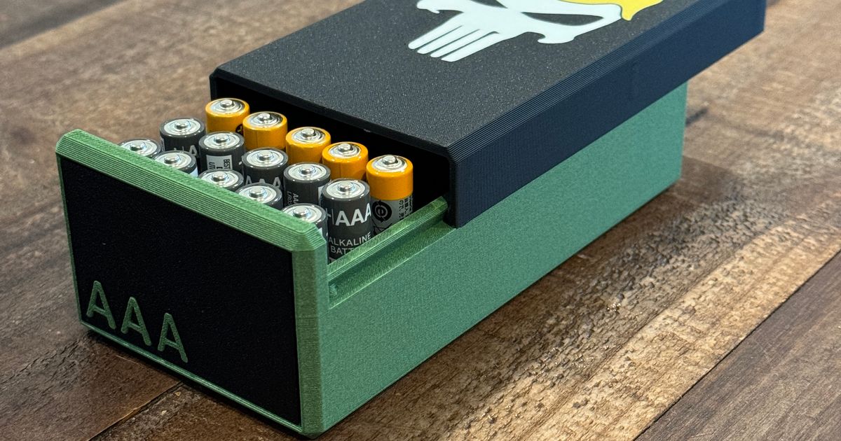 Battery Box AAA Battery Crate Battery Storage AAA by ildarcheg