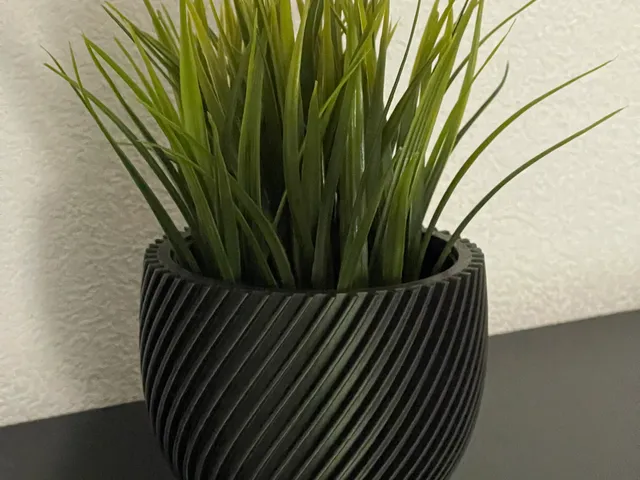 Modern spiral planter remix to fit Ikea plastic plant itemnr. 902.076.85