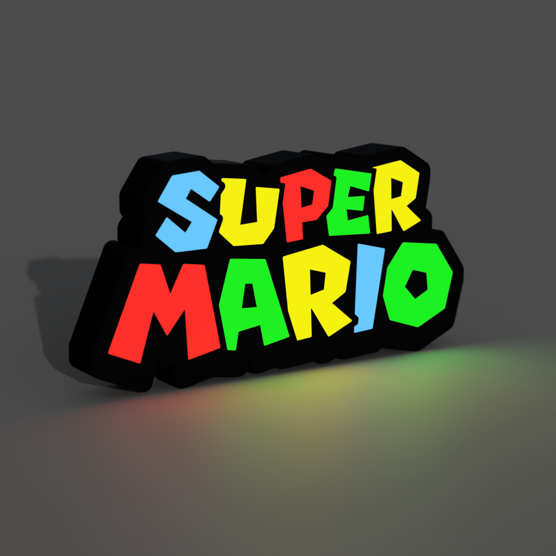 Super Mario Logo Lightbox LED Lamp by braga3dprint Printables Store