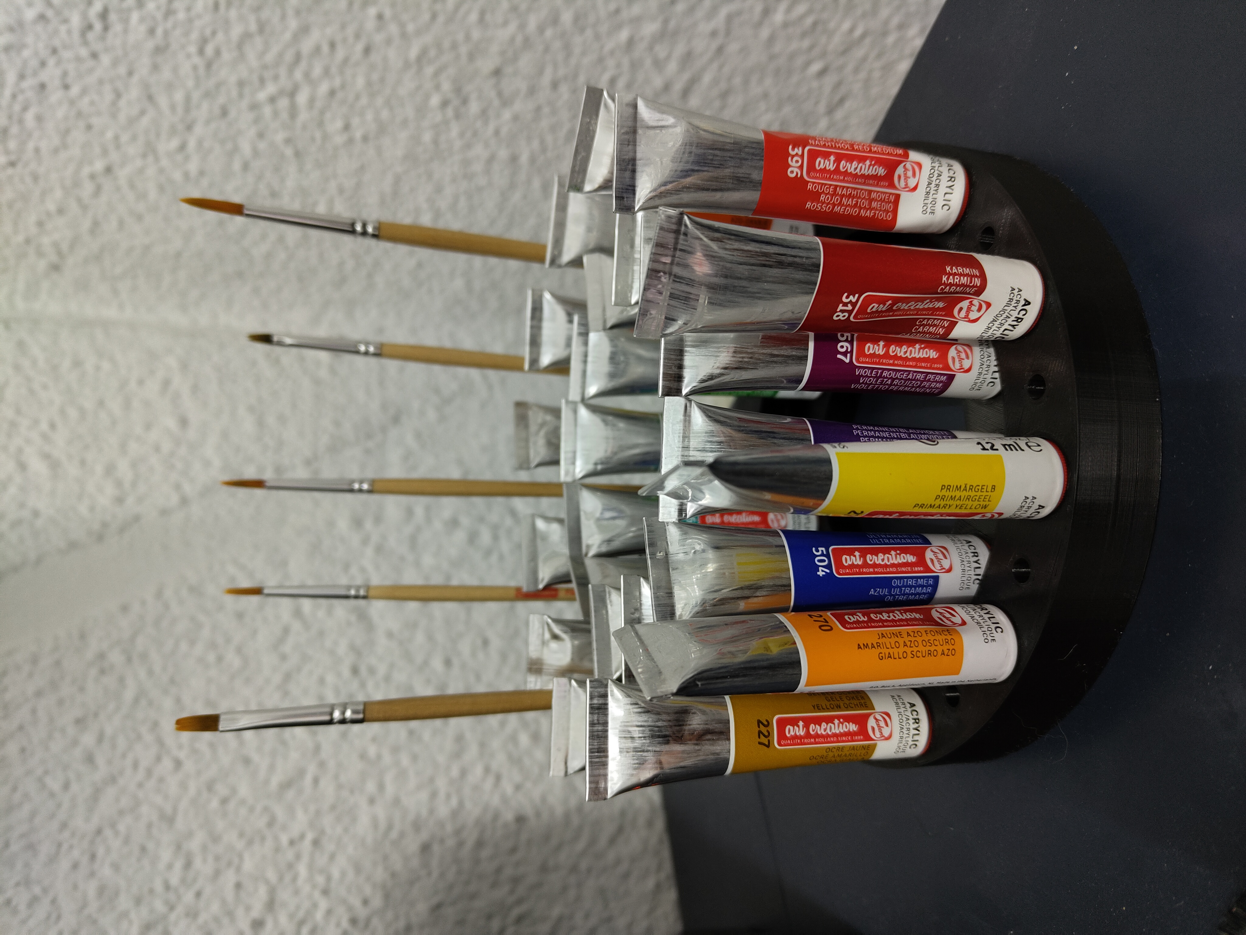 Paint brush + tube paint holder