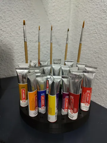 Paint brush + tube paint holder