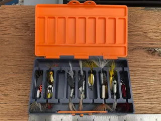 Medium Inline Spinner Fishing Tackle Box by Dan Brown