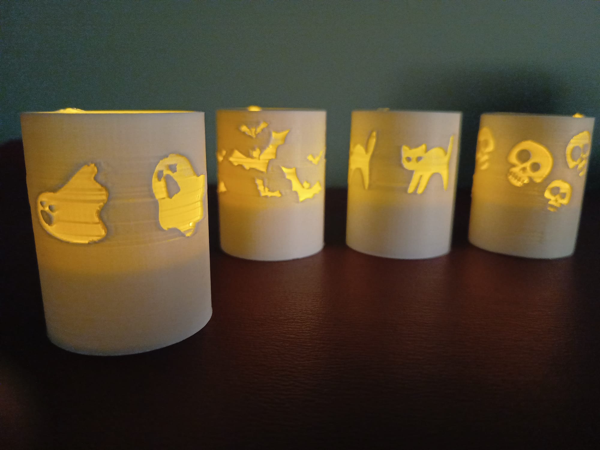 Set of 4 Halloween Tea Light Holders by Gym Nut Design | Download free ...