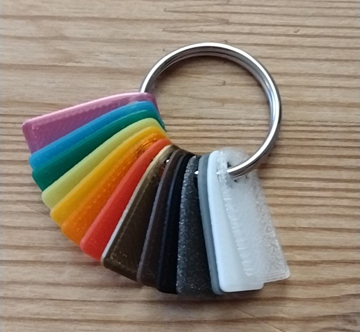 Small keyring filament sample