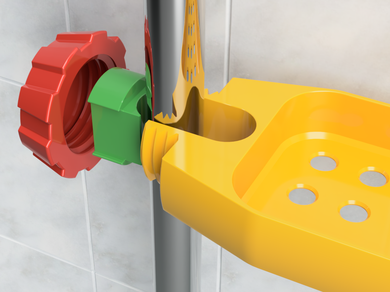 Extra long Shower Shelf for Shampoo and Soap by ThreeDMichael Download free STL model