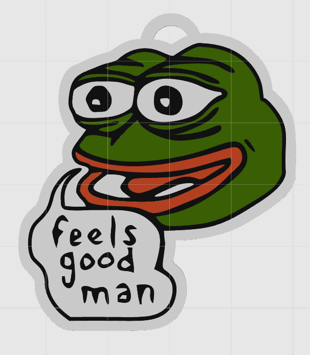 Pepe The Frog, Feels good man keychain by M.Holicky | Download free STL ...