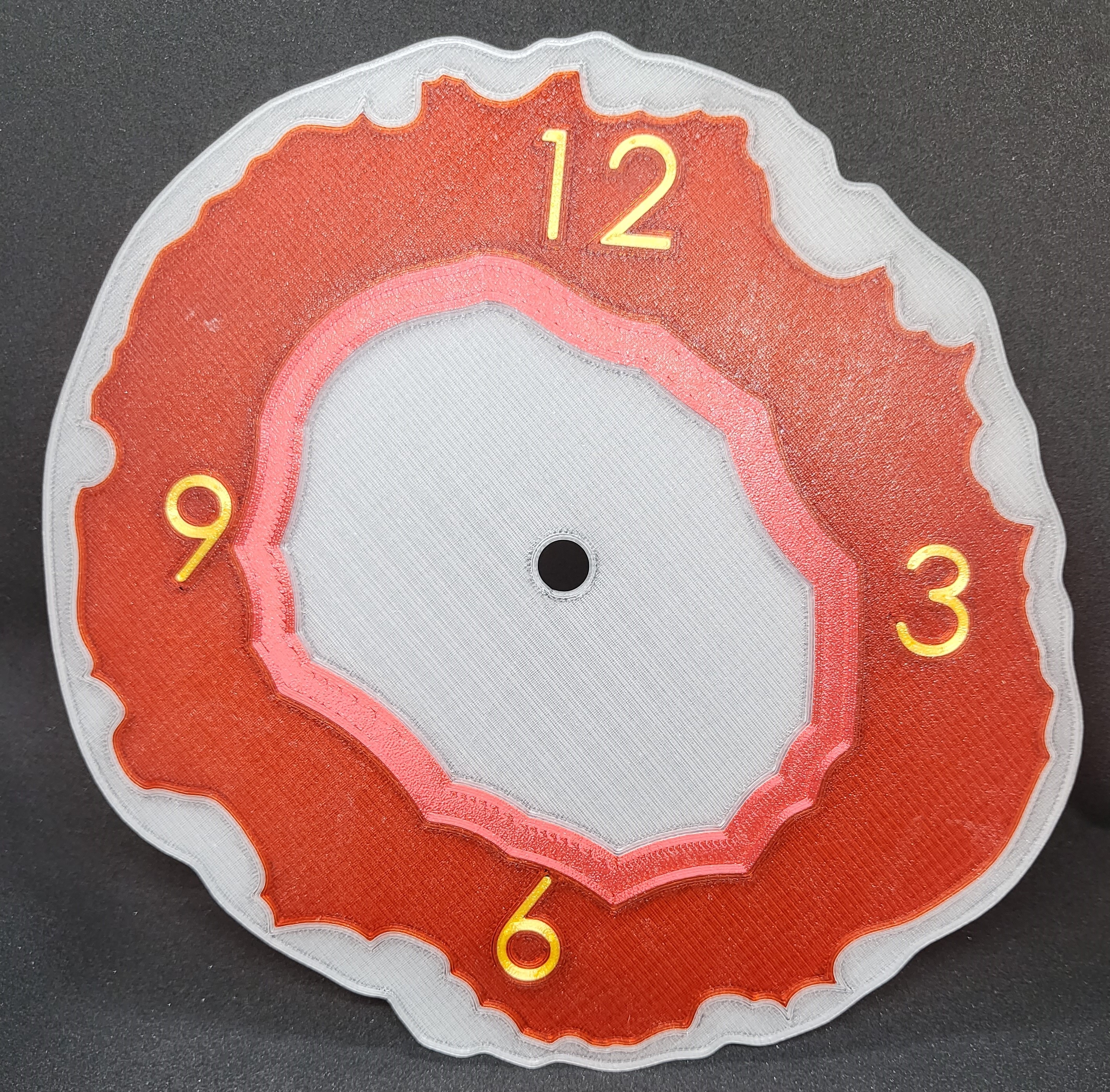 Geode slice clock 3 - multicolor