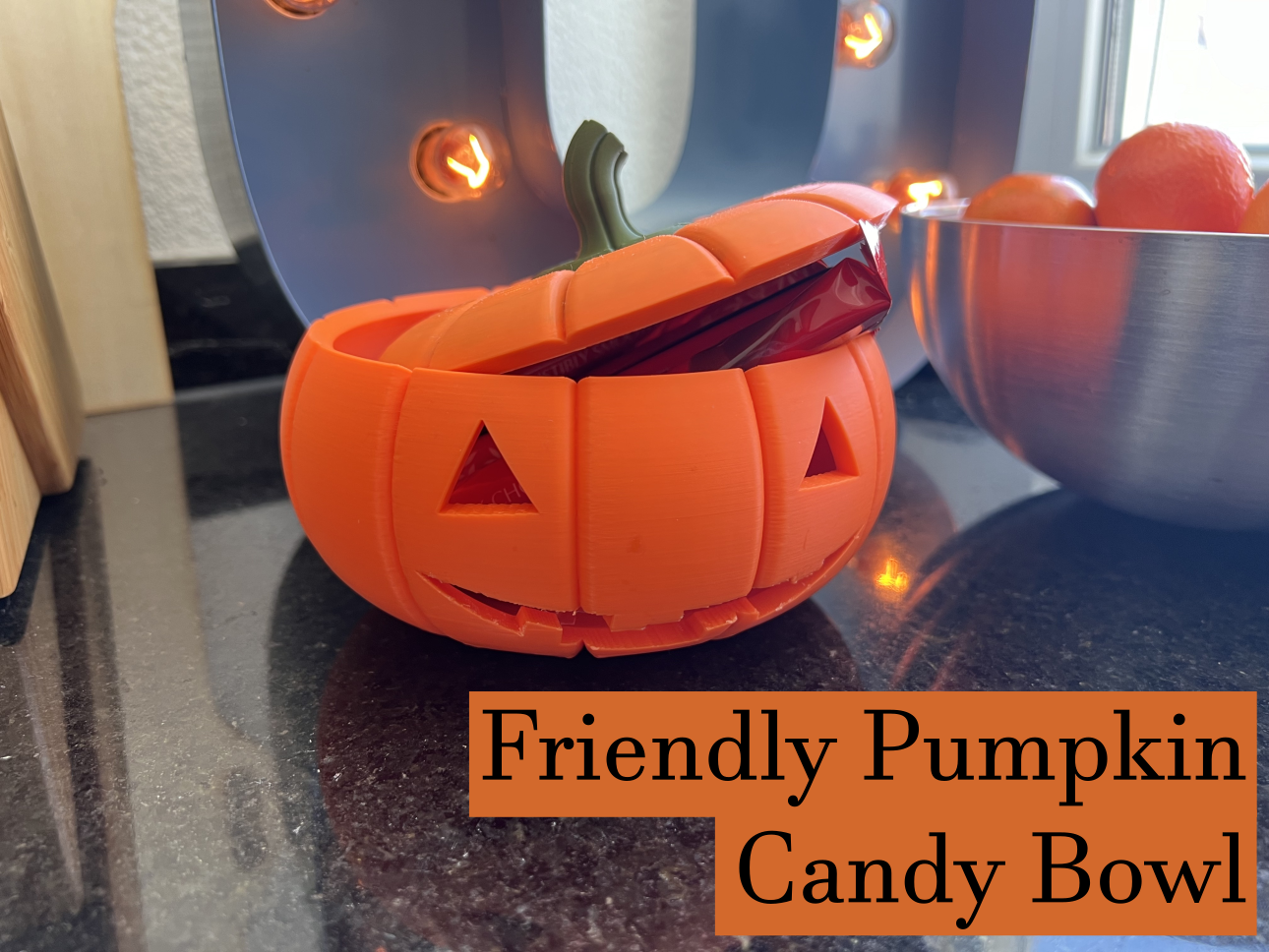 Friendly Pumpkin Halloween Candy Bowl