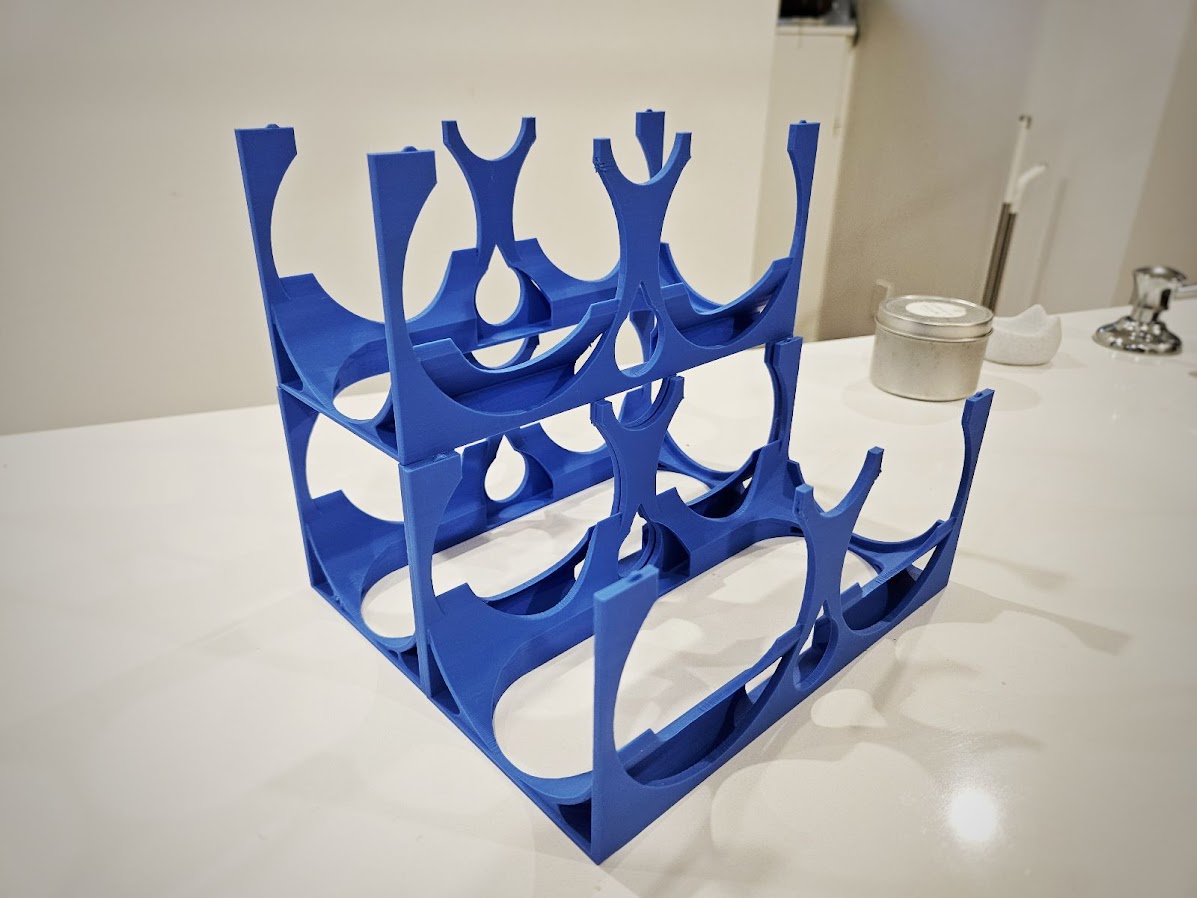 Miniatura 4 do modelo 3D Optimized Stackable Bottle Holder