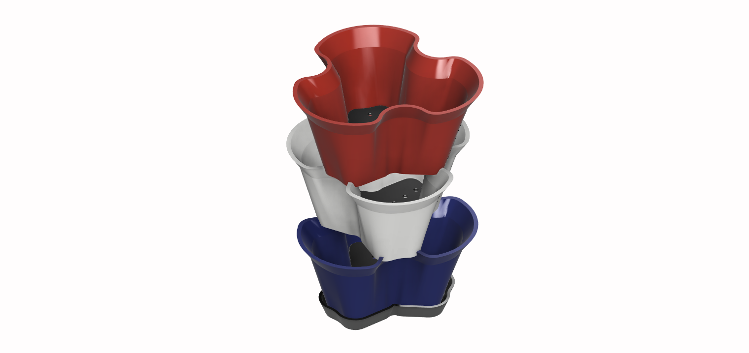 Stackable Flower Pot including Plant Saucer