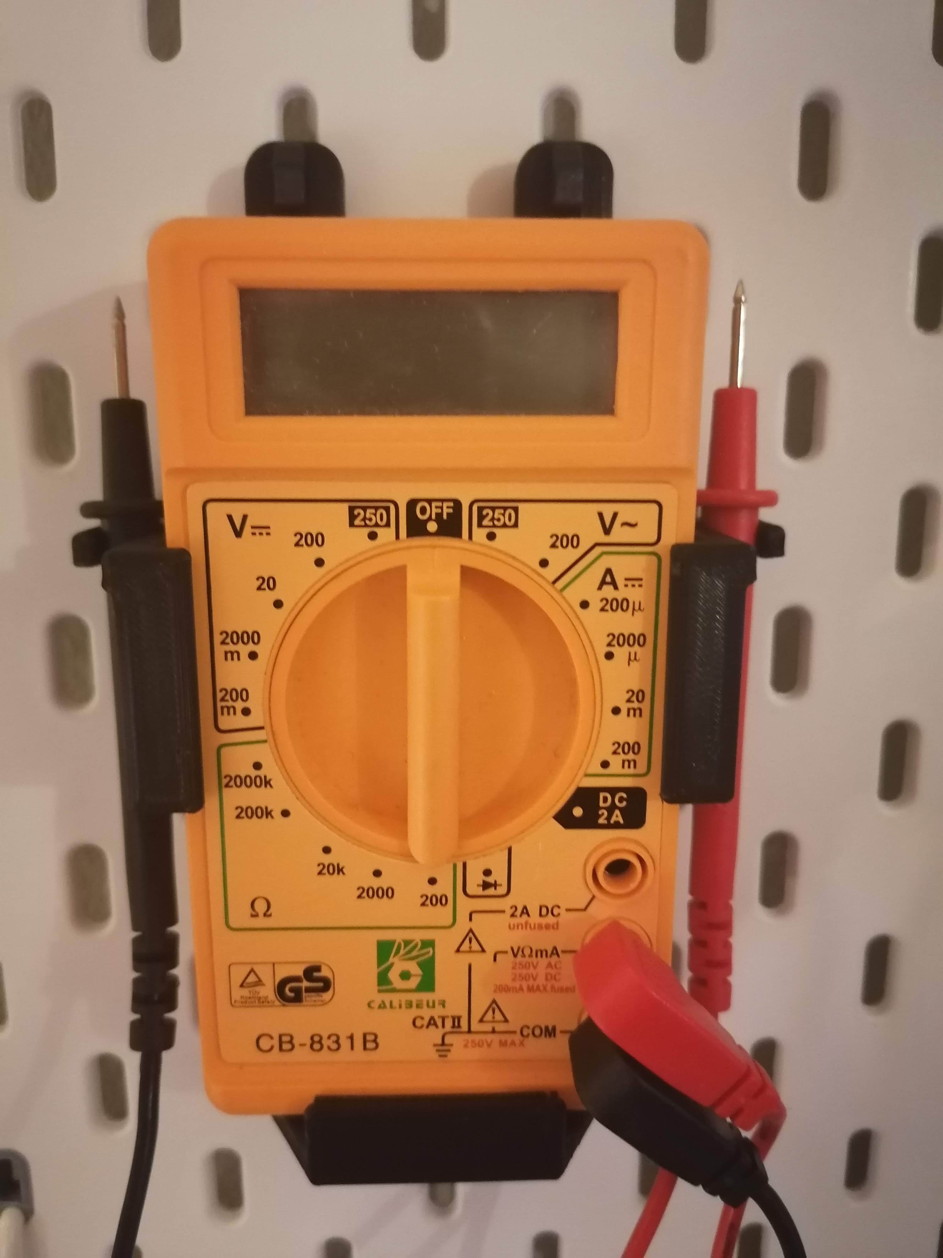 Multimeter holder for Ikea Skådis