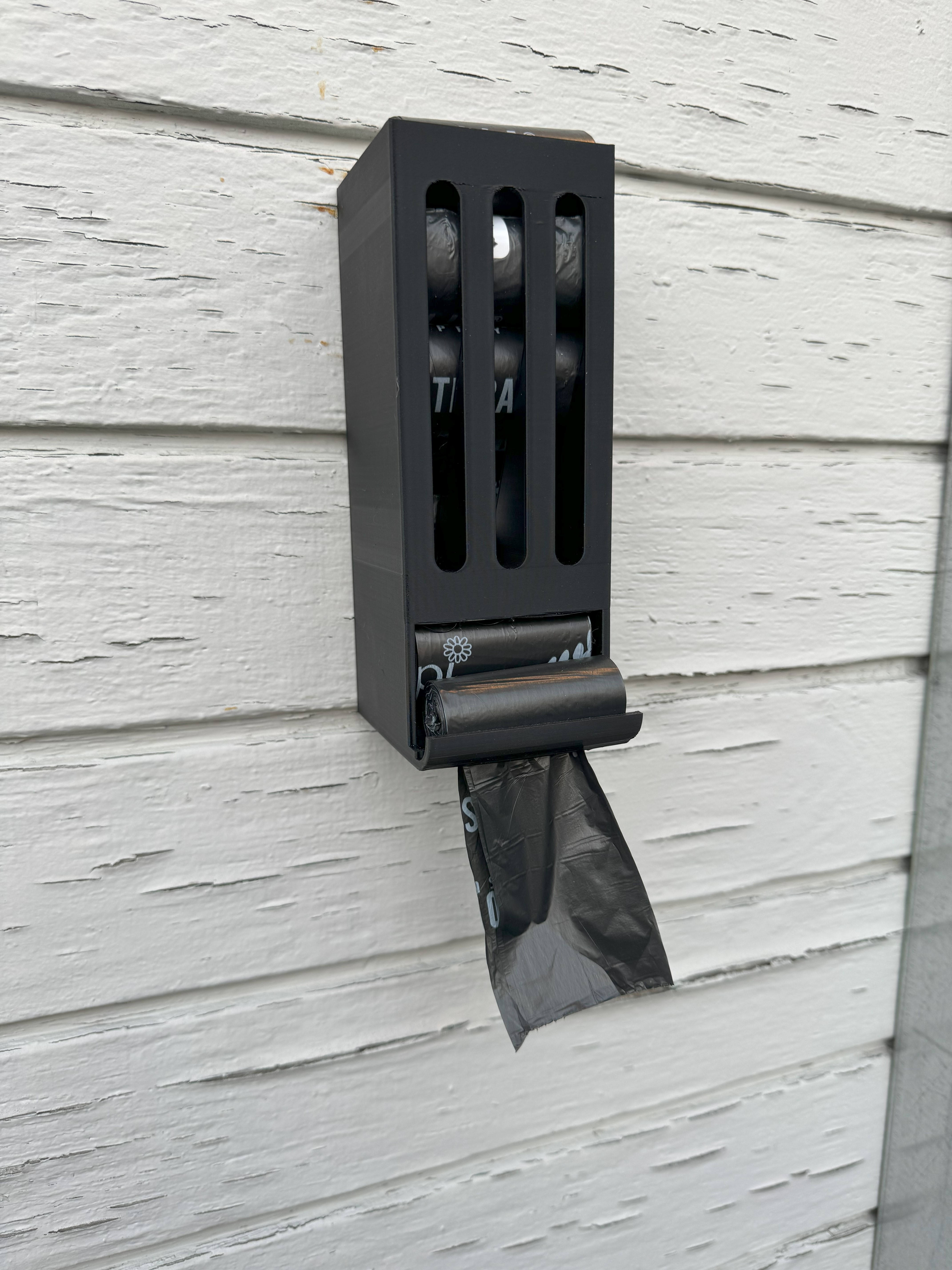 Pet Poop Bag Holder and Dispenser - Wall Mounted + No Supports 3D model thumbnail