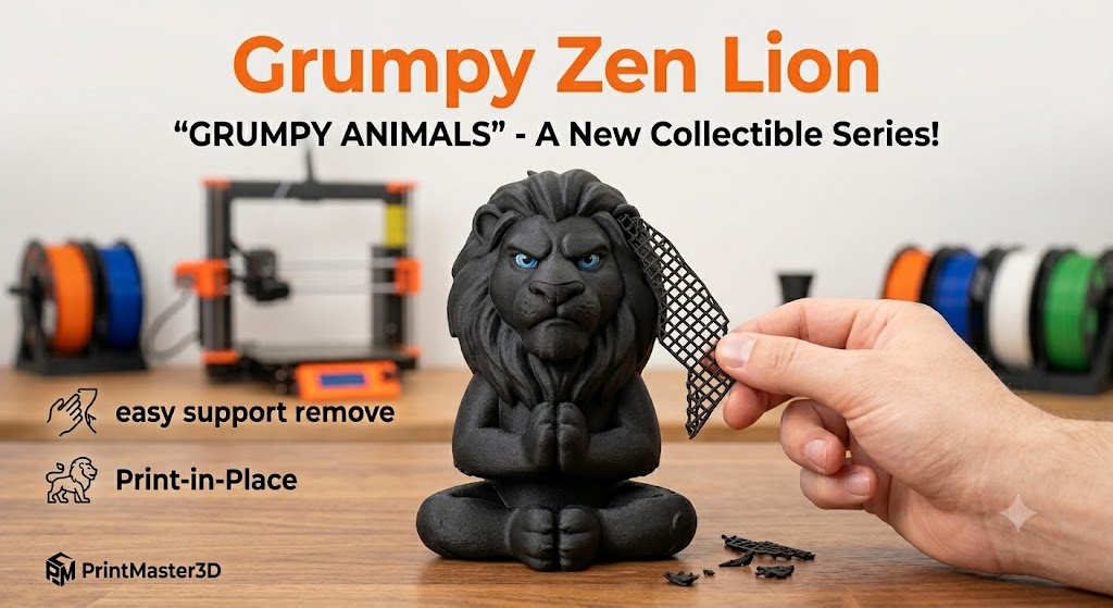 Grumpy Zen Lion – From the "Grumpy Animals" Series