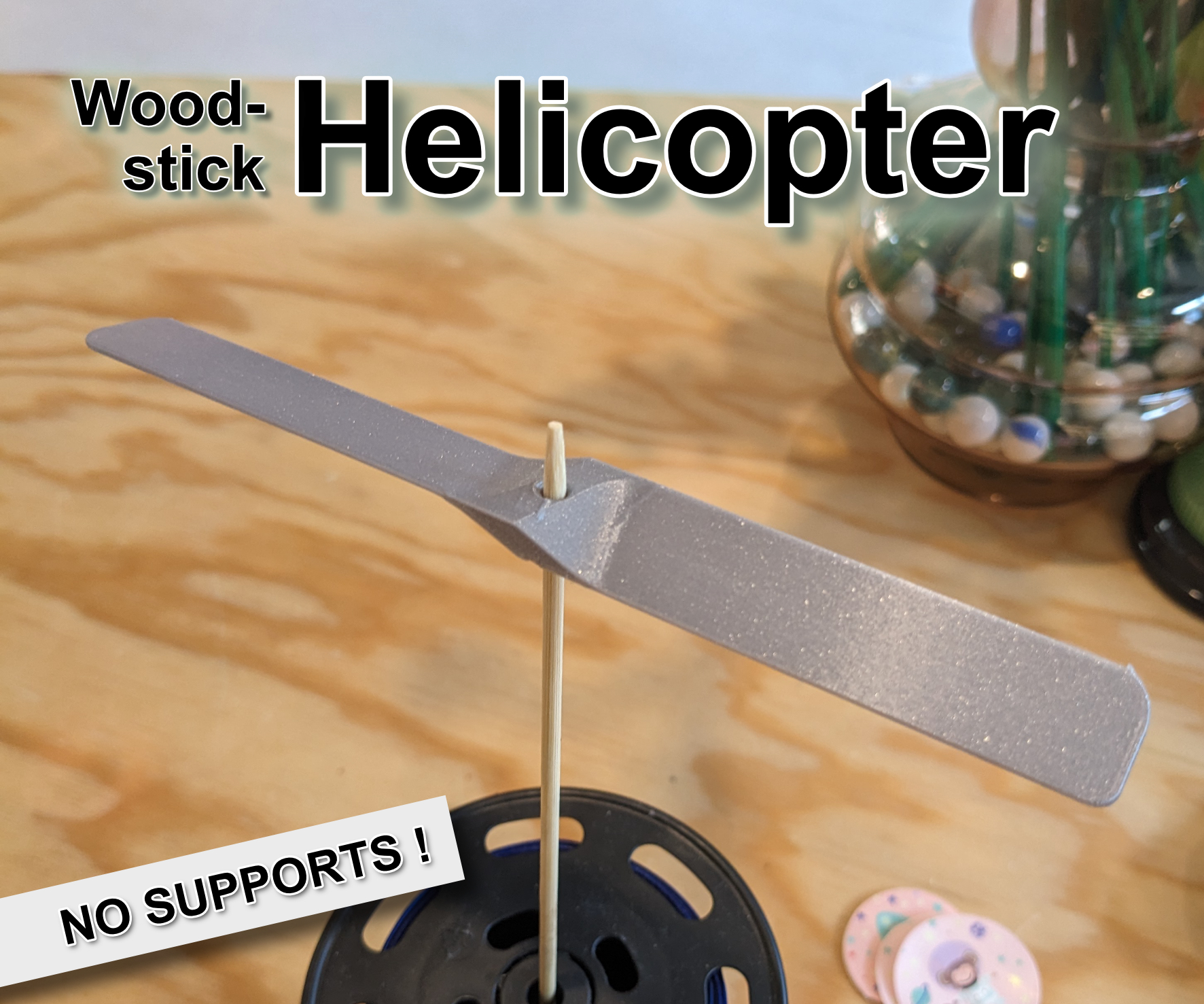 Wood-Stick Helicopter / Schaschlickspieß Hubschrauber