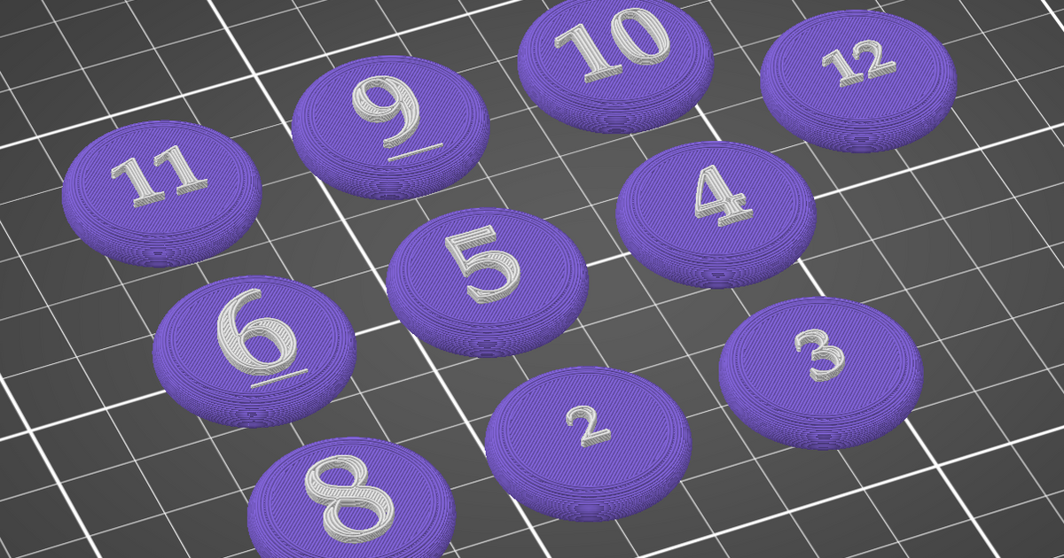 Rounded Numbers for Catan - Style 1 by Real 3D Prints | Download free ...