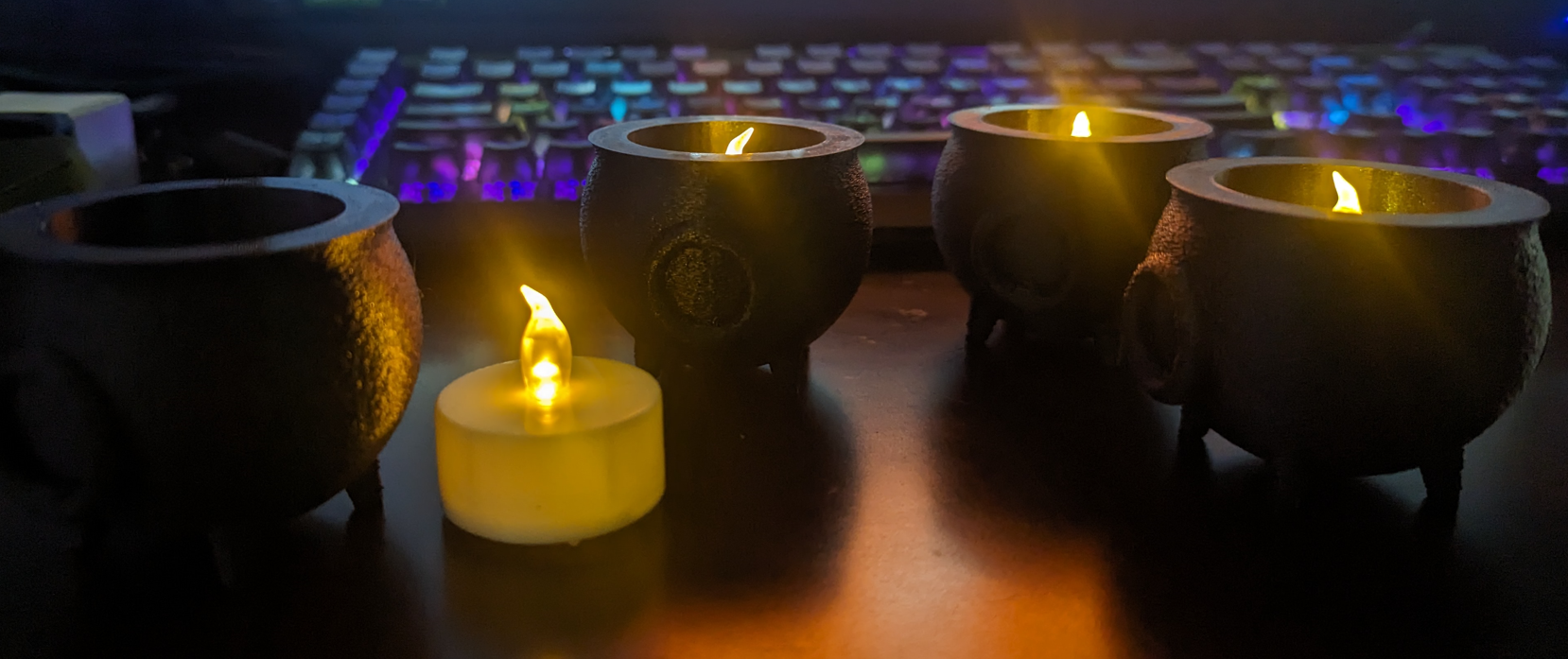 Cauldron Tea light Holder - deeper basin 3D model thumbnail
