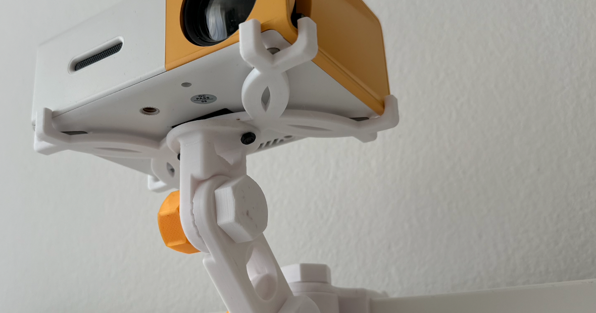 LED Beamer Holder with IKEA Malm bed mount by dkoehl Download free STL model