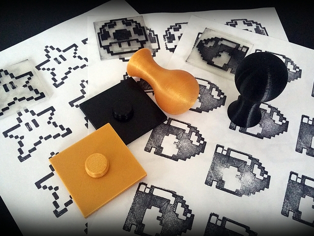 Geeky 8bit Character Rubber Stamps by charliedrums | Download free STL ...