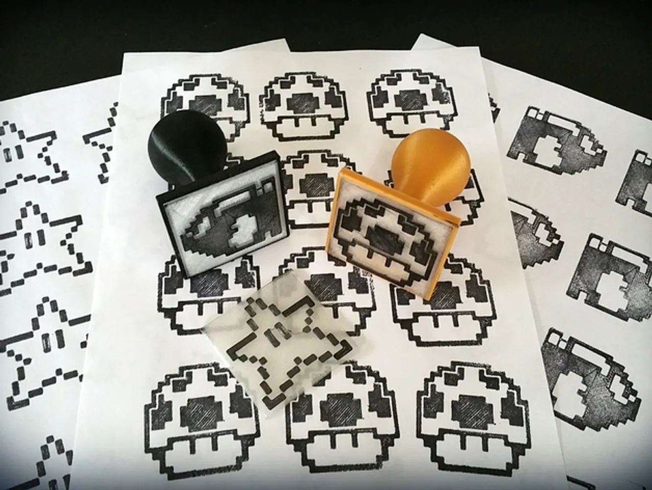 Geeky 8bit Character Rubber Stamps by charliedrums | Download free STL ...