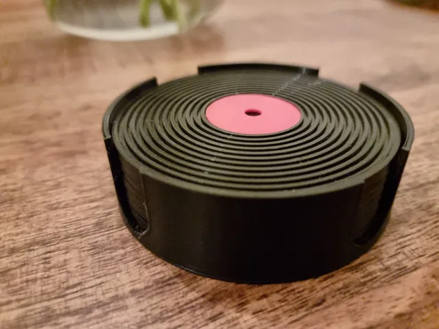 Record coaster holder with thicker walls