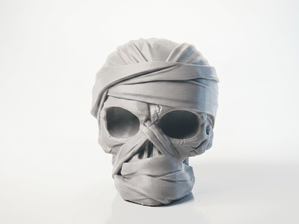 Mummy Skull Wrapped Halloween Sculpture 3D Printable