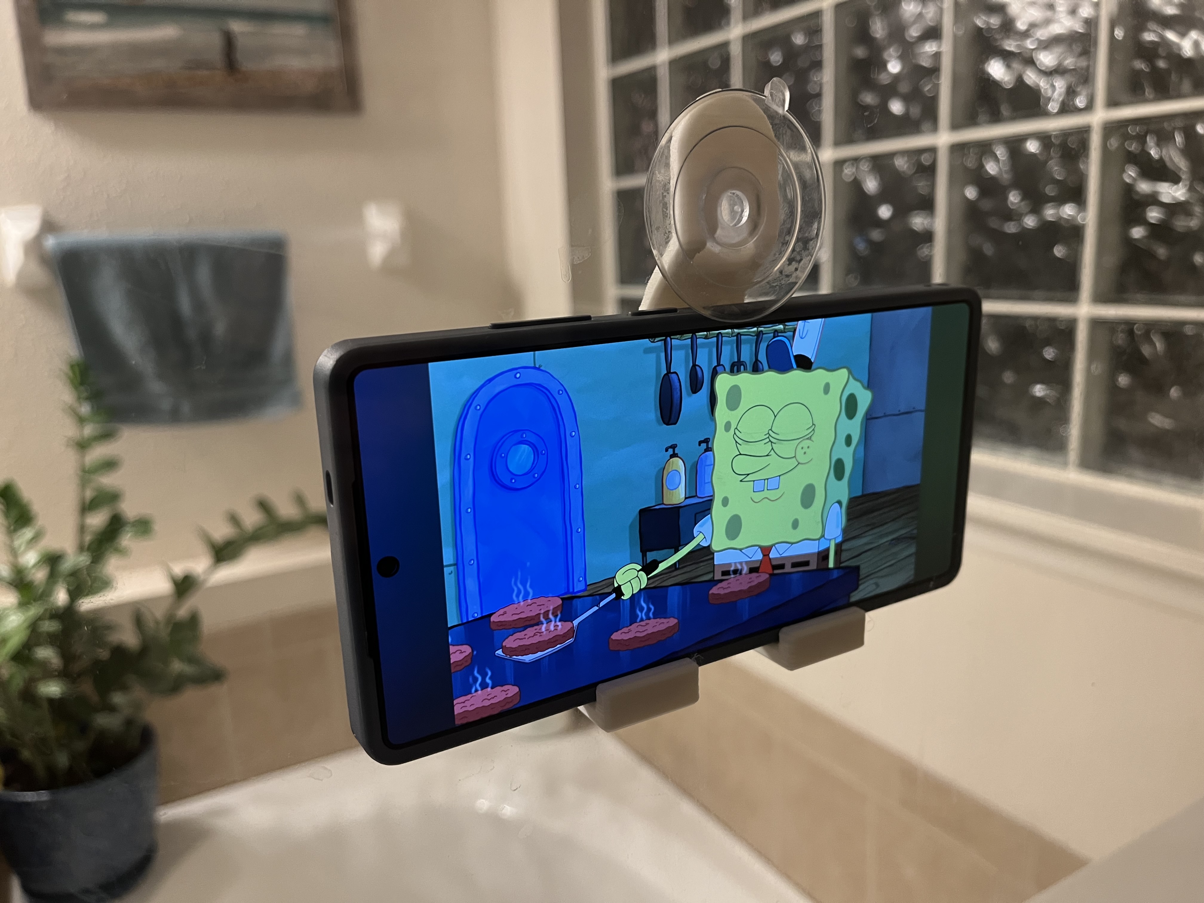 Outside Glass Shower Suction Cup Phone Holder