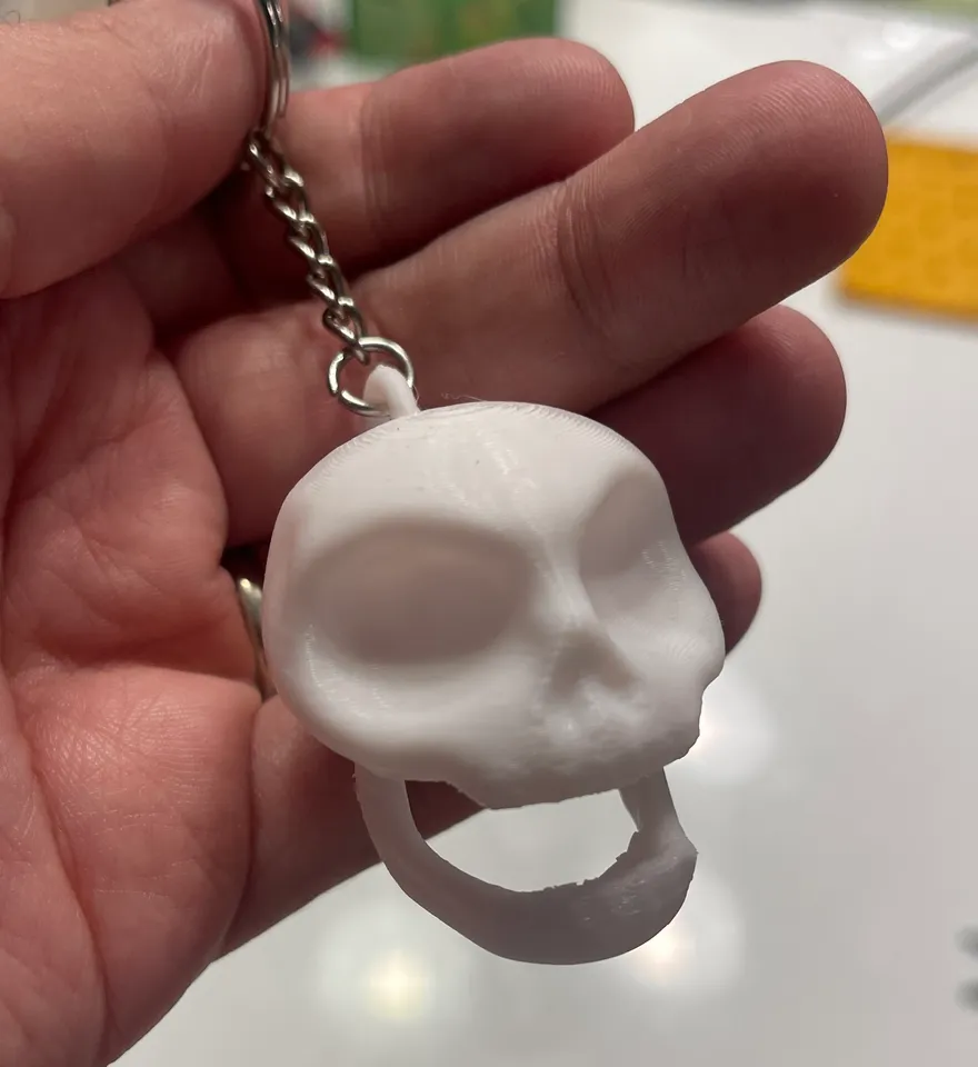 Skull Keychain with Moving Jaw by joemag3D, Download free STL model