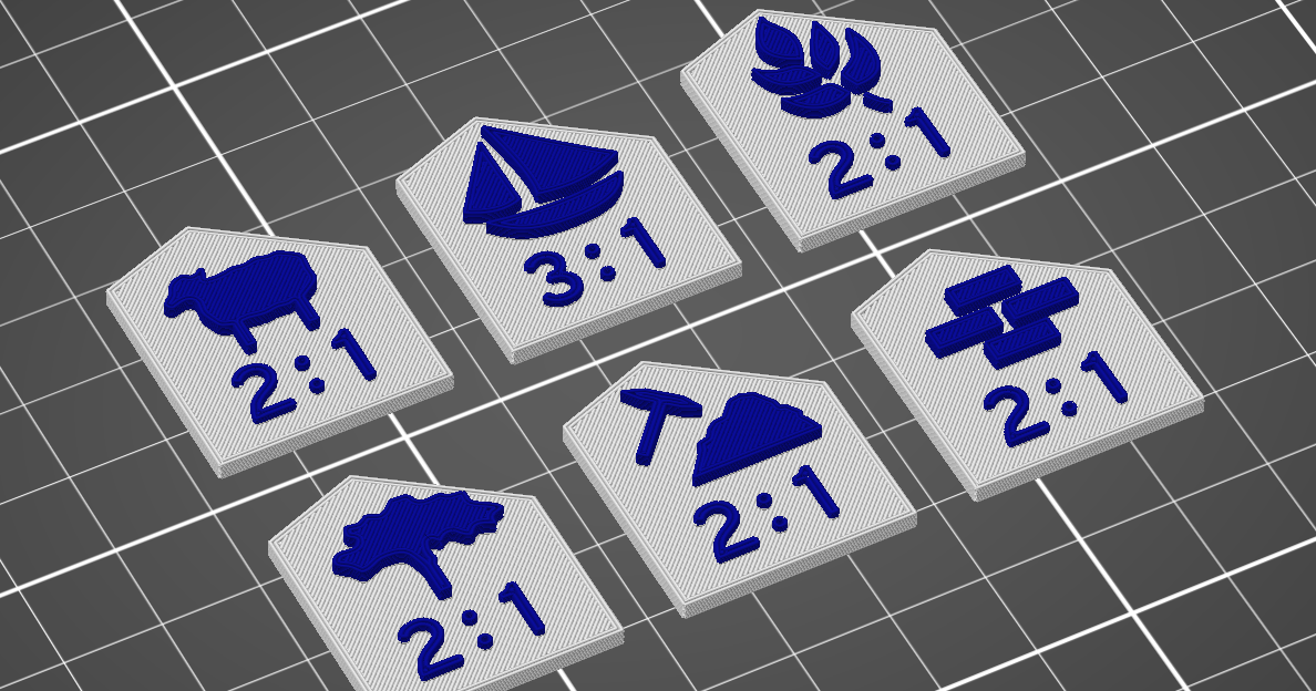 Harbors Ports for Catan - Style 1 by Real 3D Prints | Download free STL ...