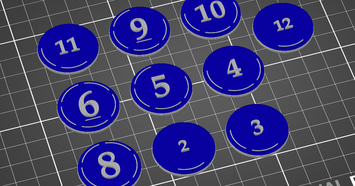 Rounded Numbers for Catan - Style 4 by Real 3D Prints | Download free ...