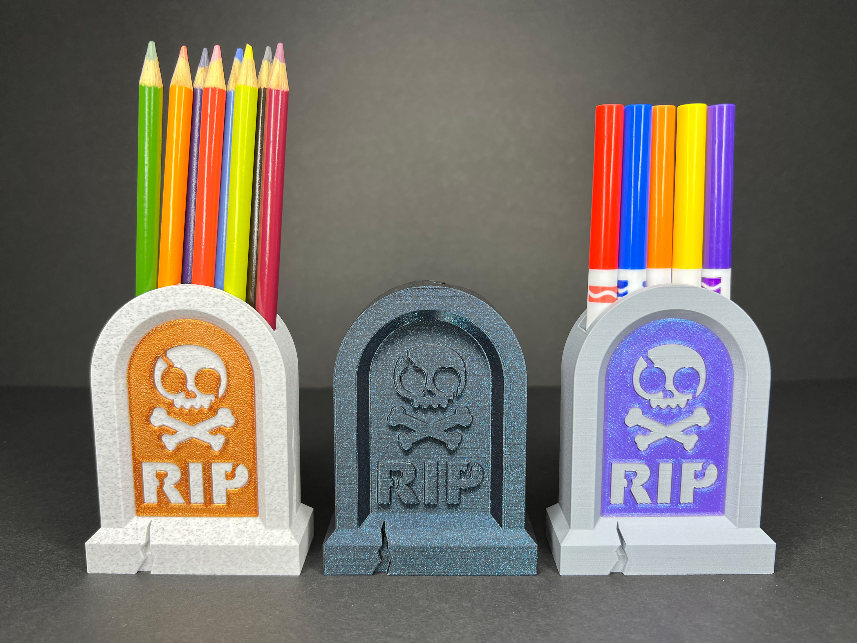 RIP Gravestone Pencil Holder + Halloween Decoration