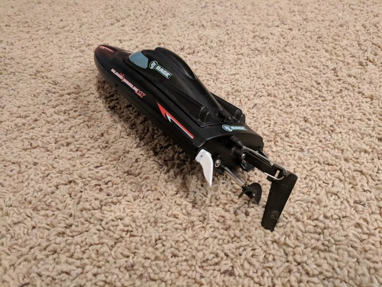 Rage Black Marlin MX RC Boat Fin by 