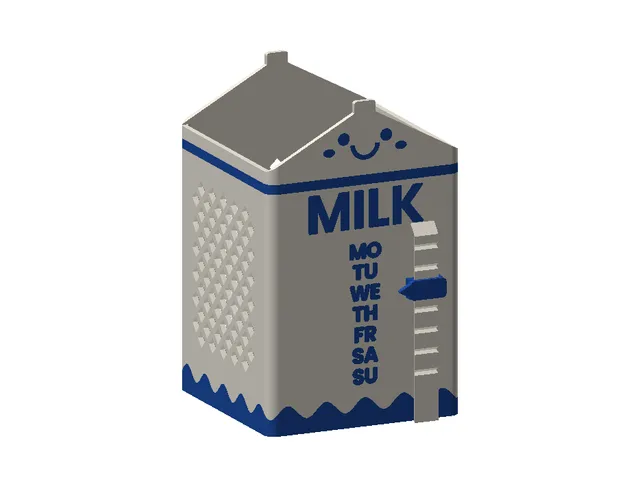 Retro Milk Carton Sleeve for Breast Milk Bottles with Weekday Slider