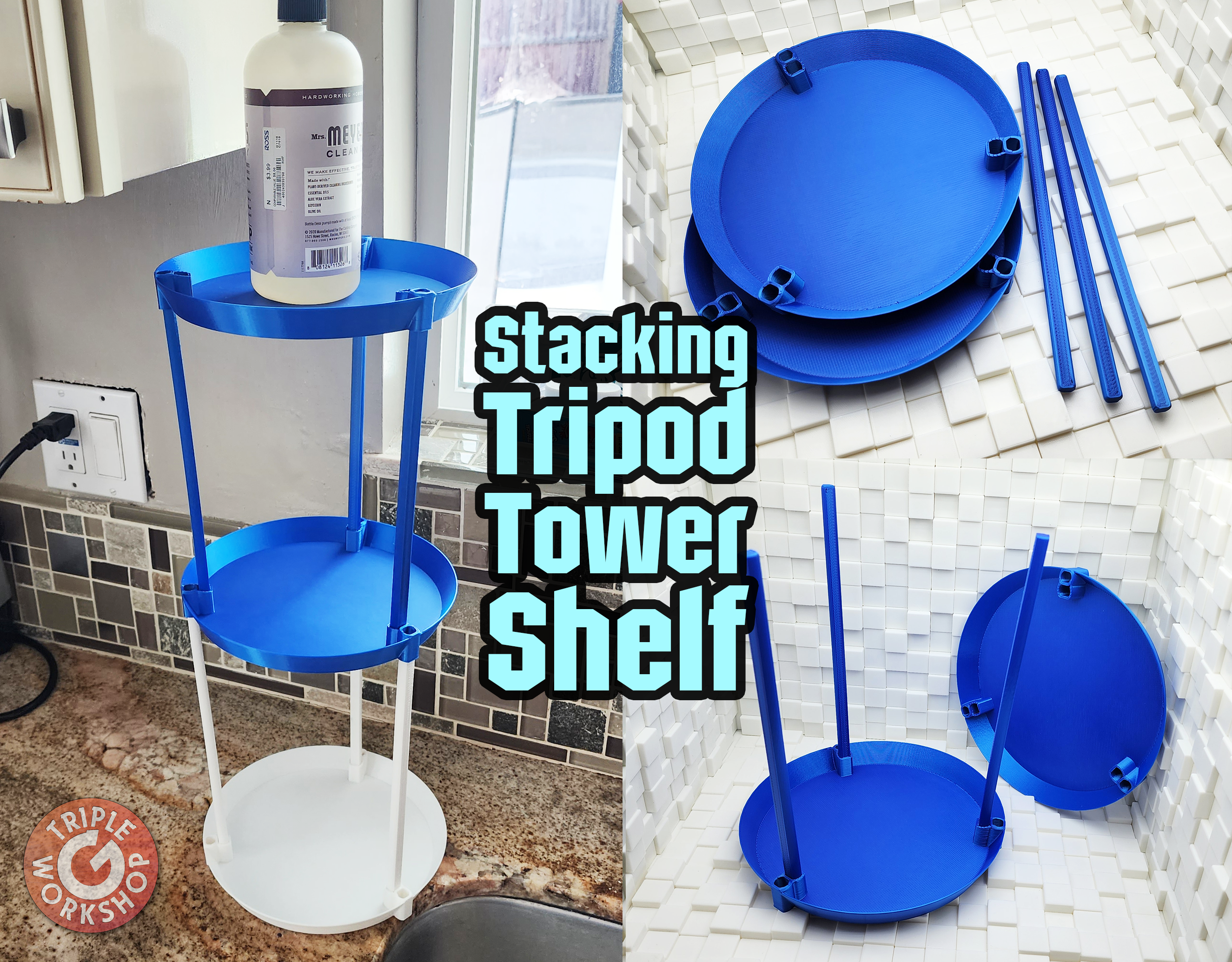 Stacking Tripod Tower Shelf