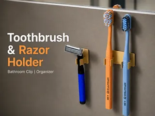 Toothbrush & Razor Holder | Bathroom Clip | Organizer