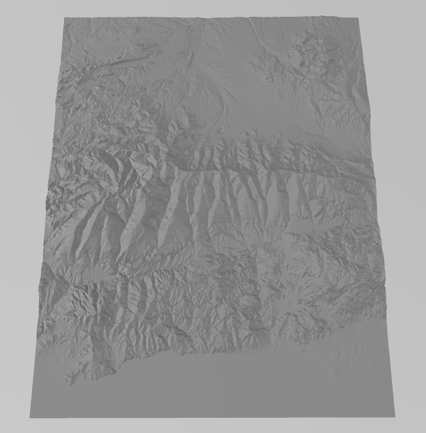 Sierra Nevada - complete mountain range topography